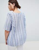 Thumbnail for your product : Junarose Stripe Top With Ruffle Shoulder