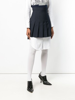 Thom Browne High-Waist Pleated Mini Skirt