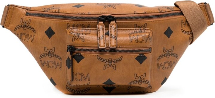 MCM Belt Bag Cognac Brown Spectrum Stark Visetos for Men