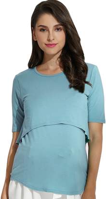 Sweet Mommy Maternity and Nursing Bamboo Layered Top , M