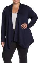 Thumbnail for your product : Bobeau Open Front Draped Cardigan (Plus Size)