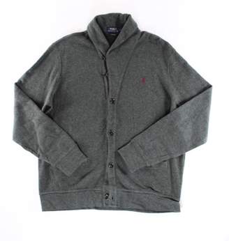 Polo Ralph Lauren Mens Estate Long Sleeves Shawl Collar Cardigan Sweater Gray S