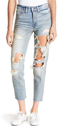 Levi's Wedgie Icon Fit Distressed & Frayed Jeans