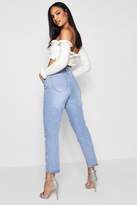 Thumbnail for your product : boohoo Cutwork Cropped Straight Leg Jeans