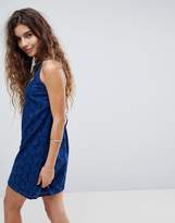 Thumbnail for your product : ASOS Design Low Back Mini Sundress in Heart Broderie