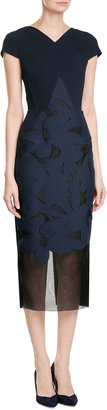 Roland Mouret Gibson Dress with Sheer Inserts