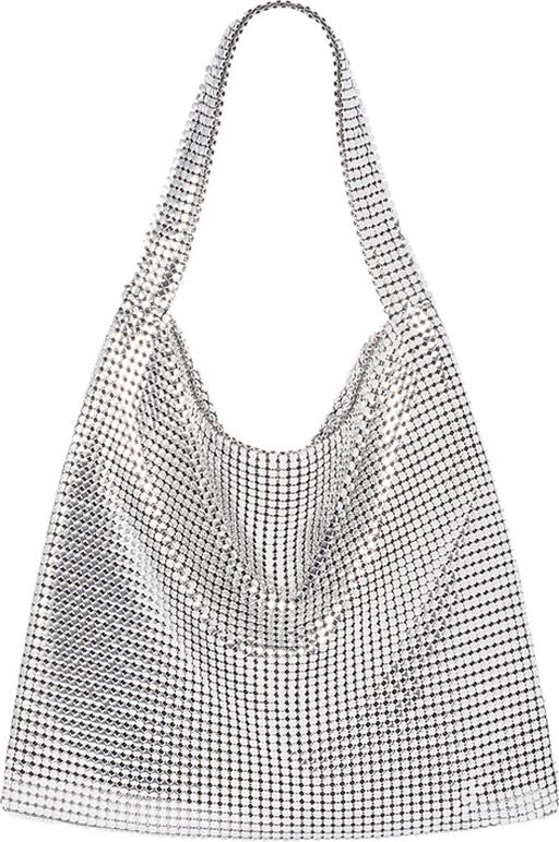 Paco Rabanne Pixel Hobo in Silver Metallic Womens Bags Hobo bags and purses 