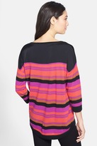 Thumbnail for your product : Nordstrom Contrast Yoke Stripe Cashmere Sweater