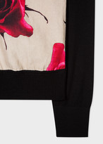 Thumbnail for your product : Paul Smith Women's Black Wool-Blend V-Neck Sweater With 'Monarch Rose' Front