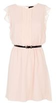 Thumbnail for your product : New Look Light Blue Belted Pleat Front Chiffon Dress
