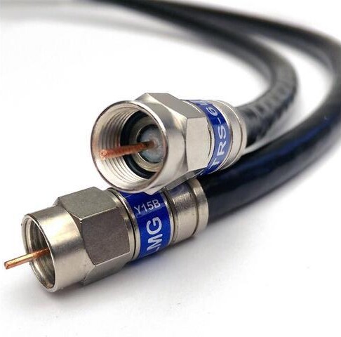 kolitt 40ft Black Quad Shield Solid Copper 3GHZ RG-6 Coaxial Cable 75 Ohm (DIRECTV Satellite TV or Broadband Internet) Anti Corrosion Brass Connector RG6...