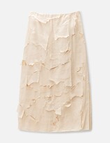 Distressed Pattern Linen Skirt 