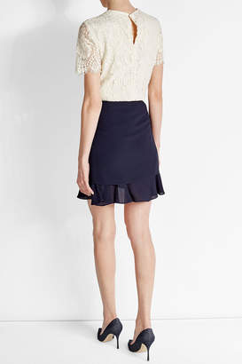 Victoria Beckham Laced Silk and Wool-Blend Top