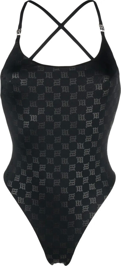 Misbhv Monogram-Pattern One-Piece Swimsuit