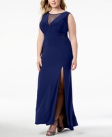 Thumbnail for your product : Morgan & Company Trendy Plus Size Mesh-Inset Gown