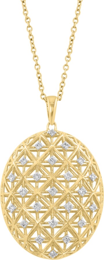 Effy Diamond Lattice Openwork Oval 18\