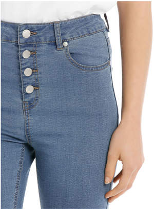 Miss Shop Riley High Waisted Skinny Jean Button Front