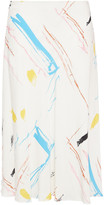 Thumbnail for your product : Cédric Charlier Asymmetric Printed Crepe Midi Skirt