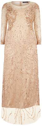 Marina Rinaldi Embellished Sheer Sleeve Gown