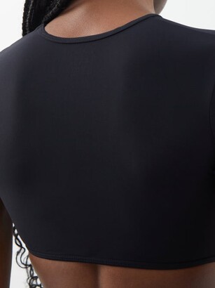 CHRISTOPHER ESBER Cutout Ruched T-shirt Bikini Top - Black