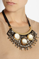 Thumbnail for your product : Marni Gold-plated, horn and crystal necklace