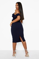 Thumbnail for your product : boohoo Plus Cold Shoulder Frill Midi Dress