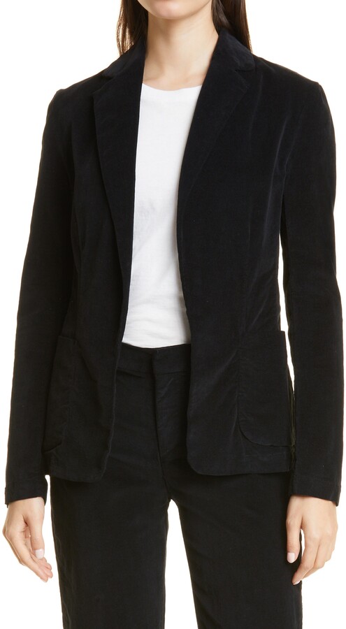 black corduroy blazer womens