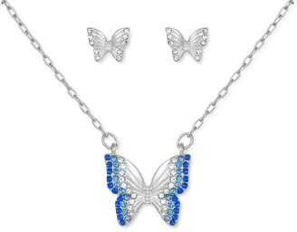 GUESS Pave Butterfly Pendant Necklace & Stud Earrings Set - ShopStyle