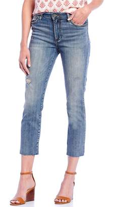 KUT from the Kloth Reese High Rise Straight Crop Raw Hem Jeans