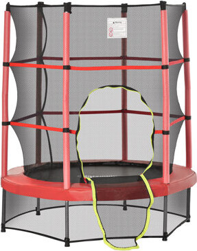 Audiohome Outsunny 5Ft Kids Trampoline With Enclosure Net
