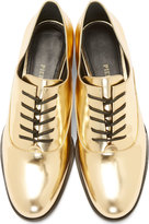 Thumbnail for your product : Balmain Pierre Gold Leather Oxfords