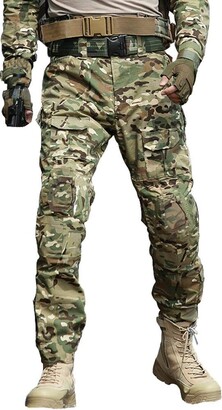 TRGPSG Womens Casual Combat Cargo Pants,Cotton Outdoor Camouflage Military Multi Pockets Work Pants 