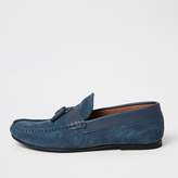 Thumbnail for your product : River Island Mens Blue suede tassel loafers