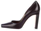 Thumbnail for your product : Manolo Blahnik Leather Square-Toe Pumps