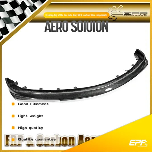 Car Accessories For Mitsubishi 03-05 Evolution EVO 8 D Style Carbon Fiber Front Lip Glossy Fibre Bumper Splitter Racing Spoiler