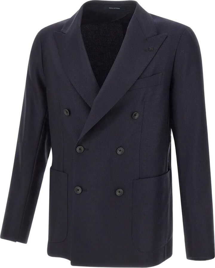 Tagliatore Peak-Lapel Double-Breasted Blazer
