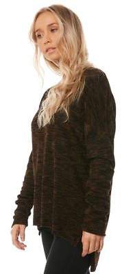 Volcom New Women's Yarn Moji Sweater Long Sleeve Viscose Elastane Black