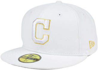 New Era Cleveland Indians White On Metallic 59FIFTY Cap