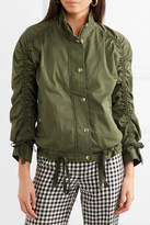 Thumbnail for your product : J.Crew Ruched Stretch-cotton Jacket - Army green