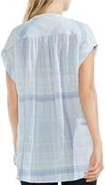 Thumbnail for your product : Vince Camuto Crinkled Plaid Lace-Up Top