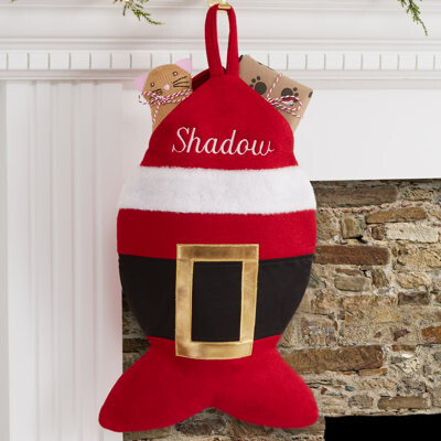Personalization Mall Santa Belt Personalized Cat Christmas Stocking