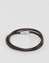 Thumbnail for your product : Jack and Jones Leather Wrap Bracelet In Brown