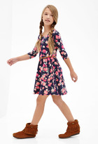 Thumbnail for your product : Forever 21 girls Belted Floral Bow Dress (Kids)