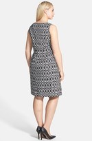 Thumbnail for your product : Donna Ricco Stretch Jacquard Dress (Plus Size)