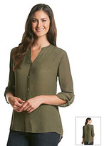 Thumbnail for your product : Notations Solid Button Front Shirt
