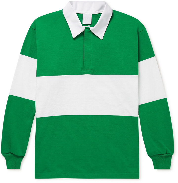 Adsum Striped Cotton-Jersey Half-Zip Rugby Shirt - ShopStyle