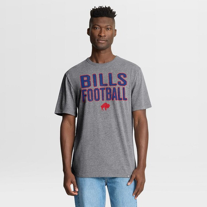 Fanatics Men's Heather Gray Buffalo Bills First Down Tribute Tri-Blend T-Shirt