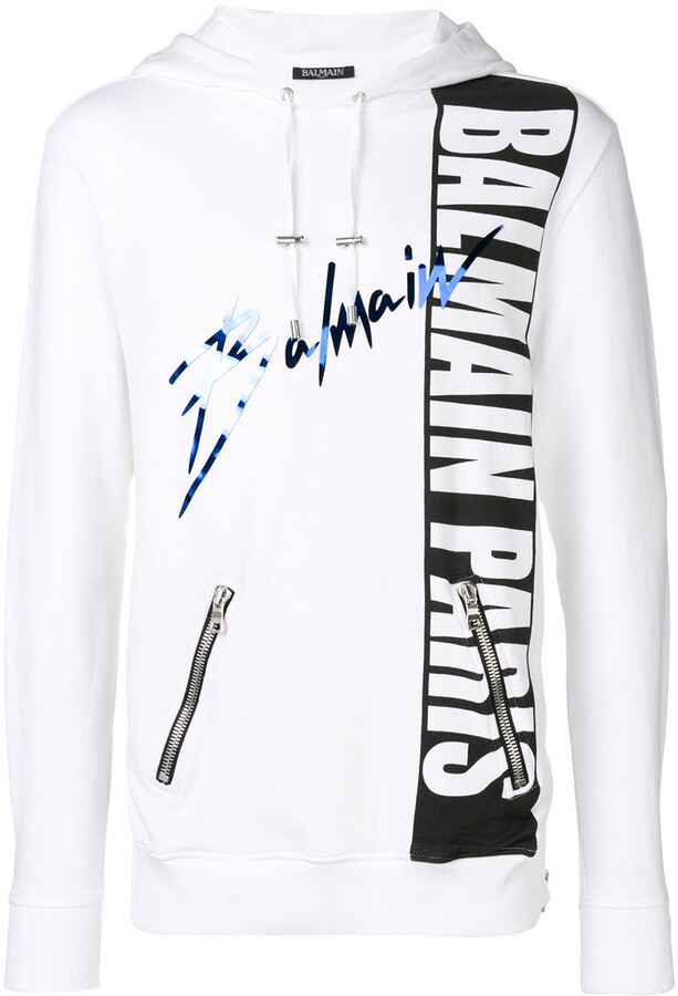 Balmain Men's White Sweatshirts & Hoodies | ShopStyle