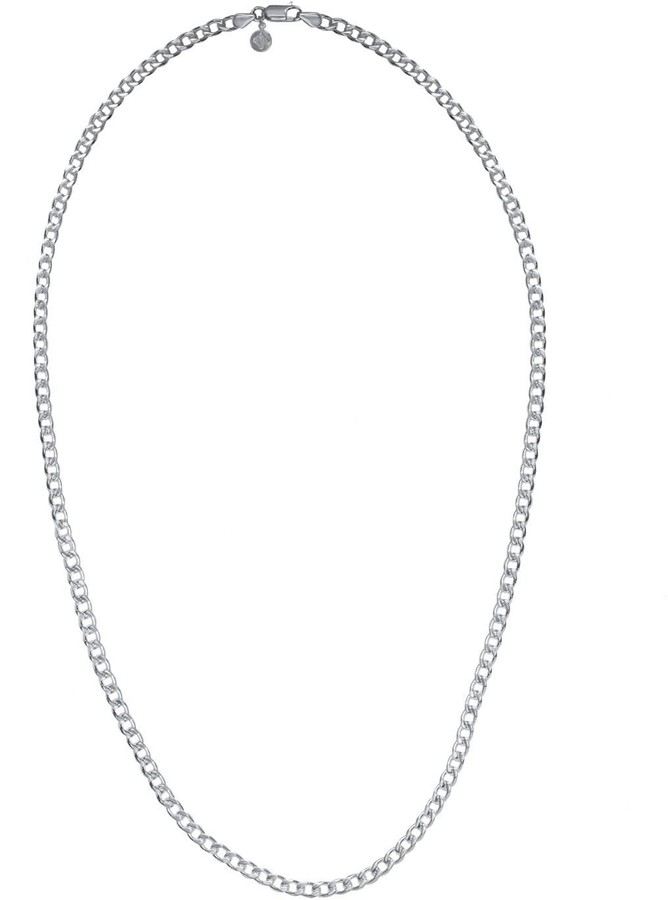 Heavy Curb Chain Mens Silver A Heavyweight 4.7mm Wide Flat Link