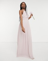 Thumbnail for your product : TFNC bridesmaid pleated wrap detail maxi dress in mink